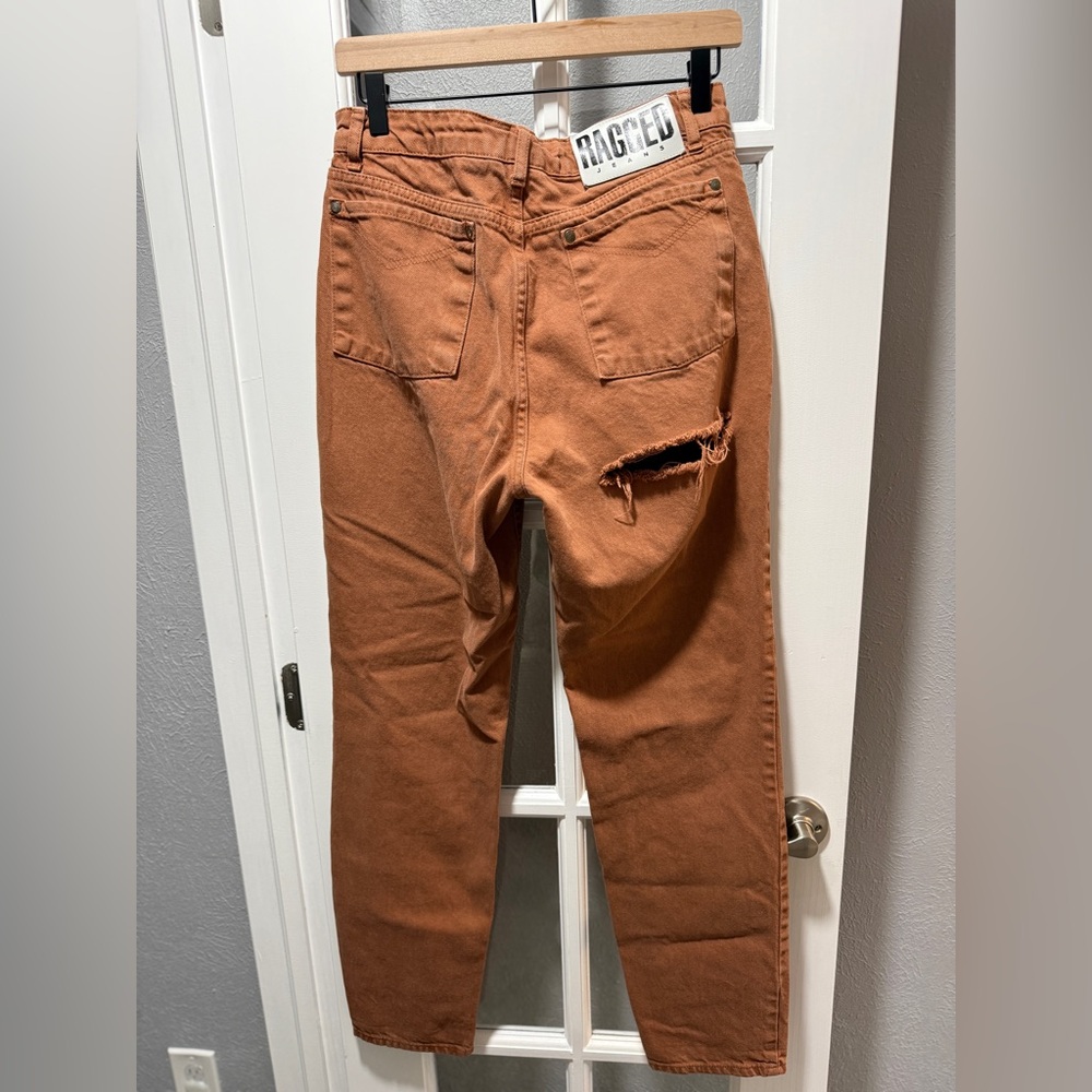 The Ragged Priest Brown High-Waisted Straight Leg Jeans - Picture 8 of 9